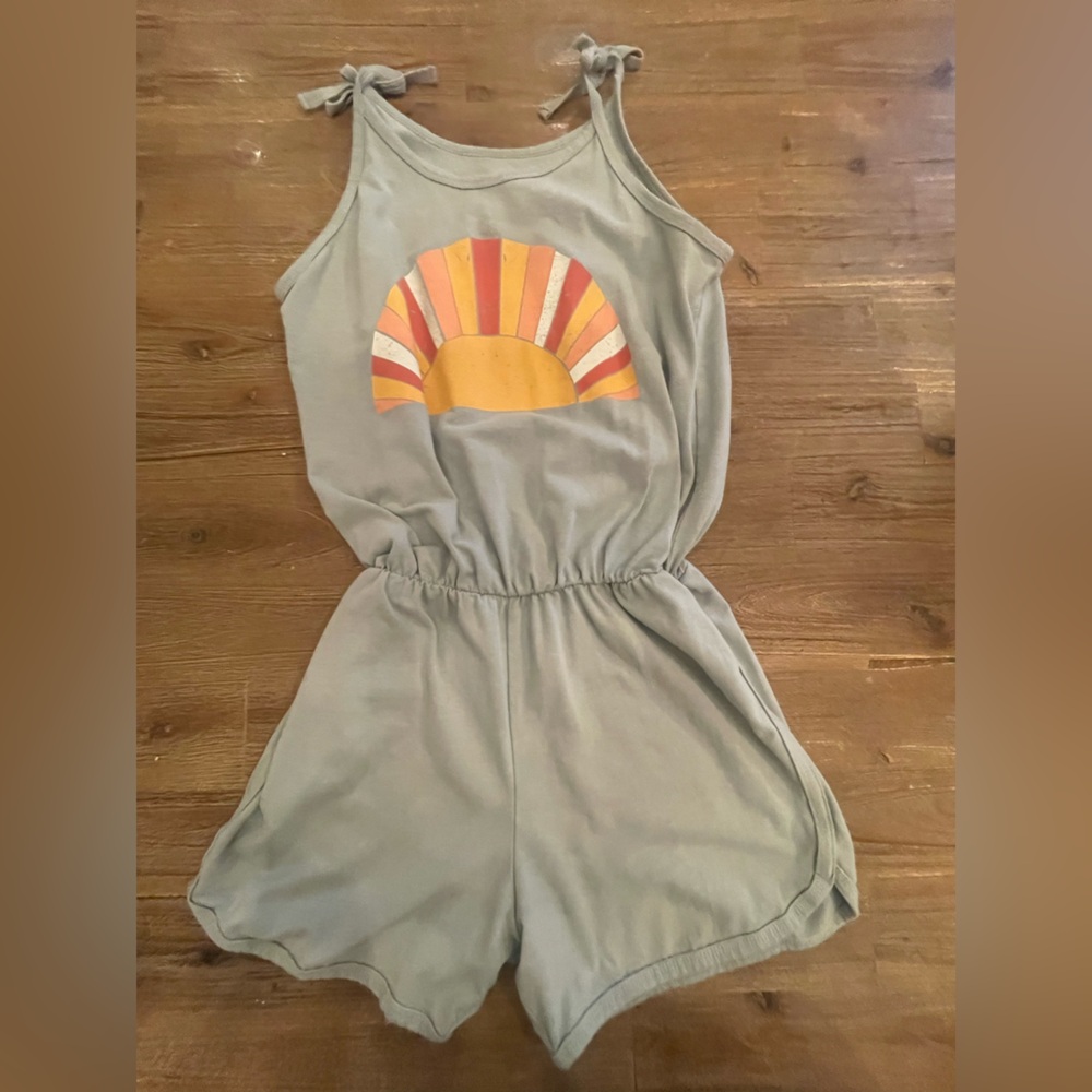 Tiny Whalers Sleeveless Jumpsuit with Retro Sun Design